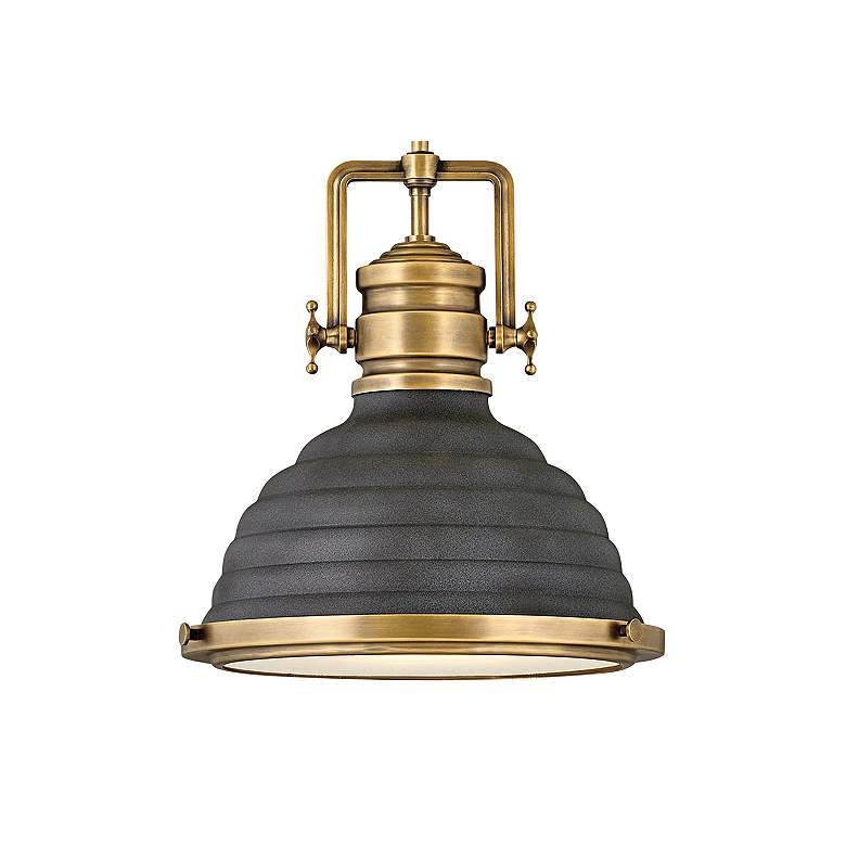 Image 3 Hinkley Keating 14 1/4" Wide Heritage Brass Aged Zinc Pendant Light more views