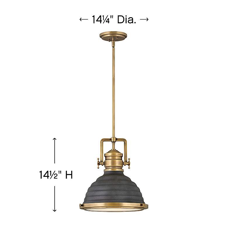 Image 5 Hinkley Keating 14 1/4" Wide Heritage Brass Aged Zinc Pendant Light more views