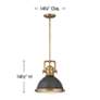 5_Hinkley Keating 14 1/4" Wide Heritage Brass Aged Zinc Pendant Light more views