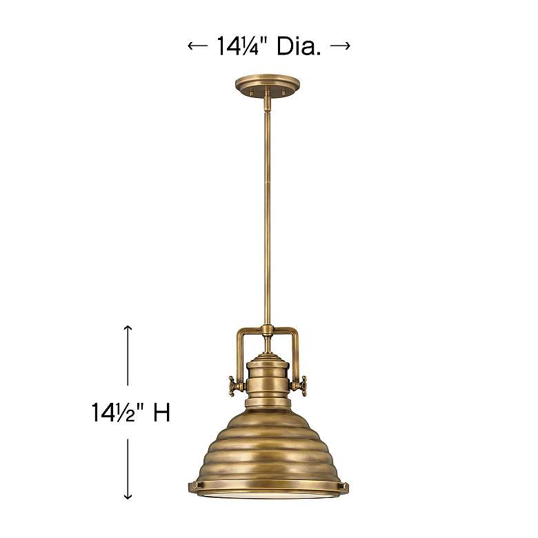 Image 3 Hinkley Keating 14 1/4" Wide Heritage Brass Pendant Light more views