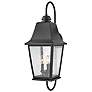 1_Hinkley Kingston 30" High Black 3-Light Outdoor Wall Light