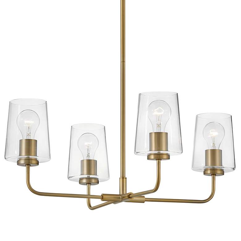 Image 2 Hinkley Kline 25" Wide Lacquered Brass 4-Light Chandelier more views