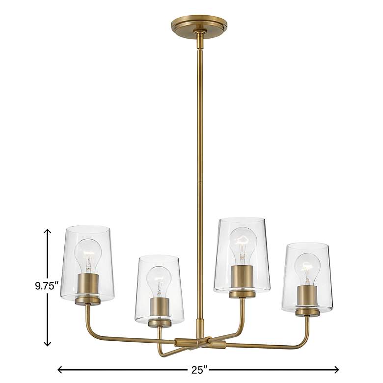 Image 6 Hinkley Kline 25" Wide Lacquered Brass 4-Light Chandelier more views