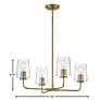 6_Hinkley Kline 25" Wide Lacquered Brass 4-Light Chandelier more views