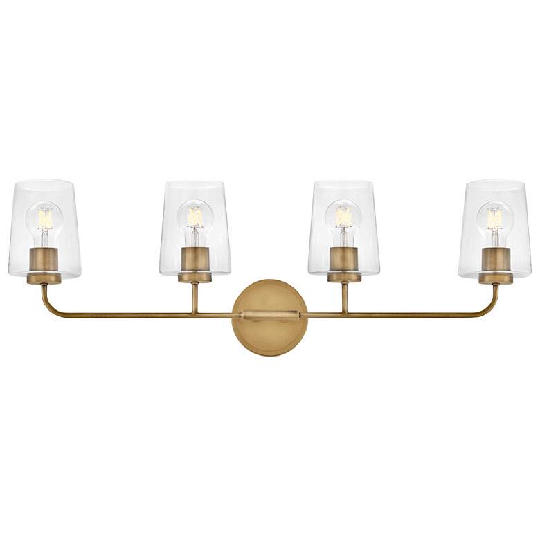 Image 1 Hinkley Kline 33" Wide Heritage Brass Four Light Bath Vanity Fixture