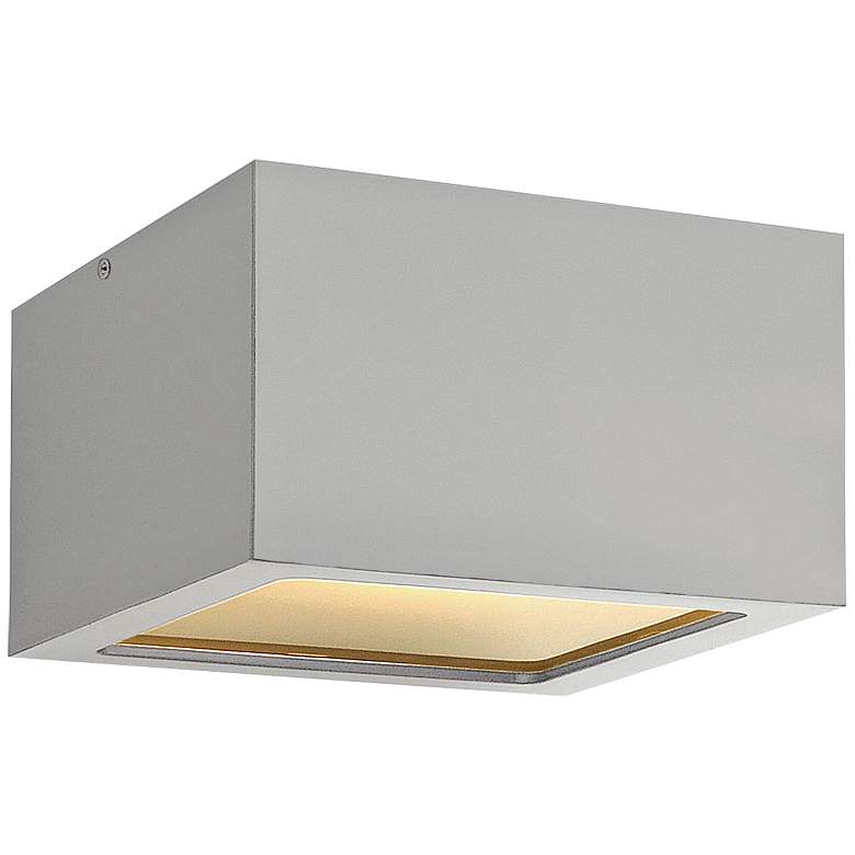 Image 1 Hinkley Kube 3 1/4" High Titanium LED Outdoor Ceiling Light