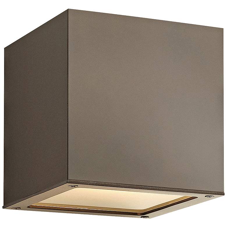 Image 1 Hinkley Kube 6" High Bronze 2-LED Outdoor Wall Light