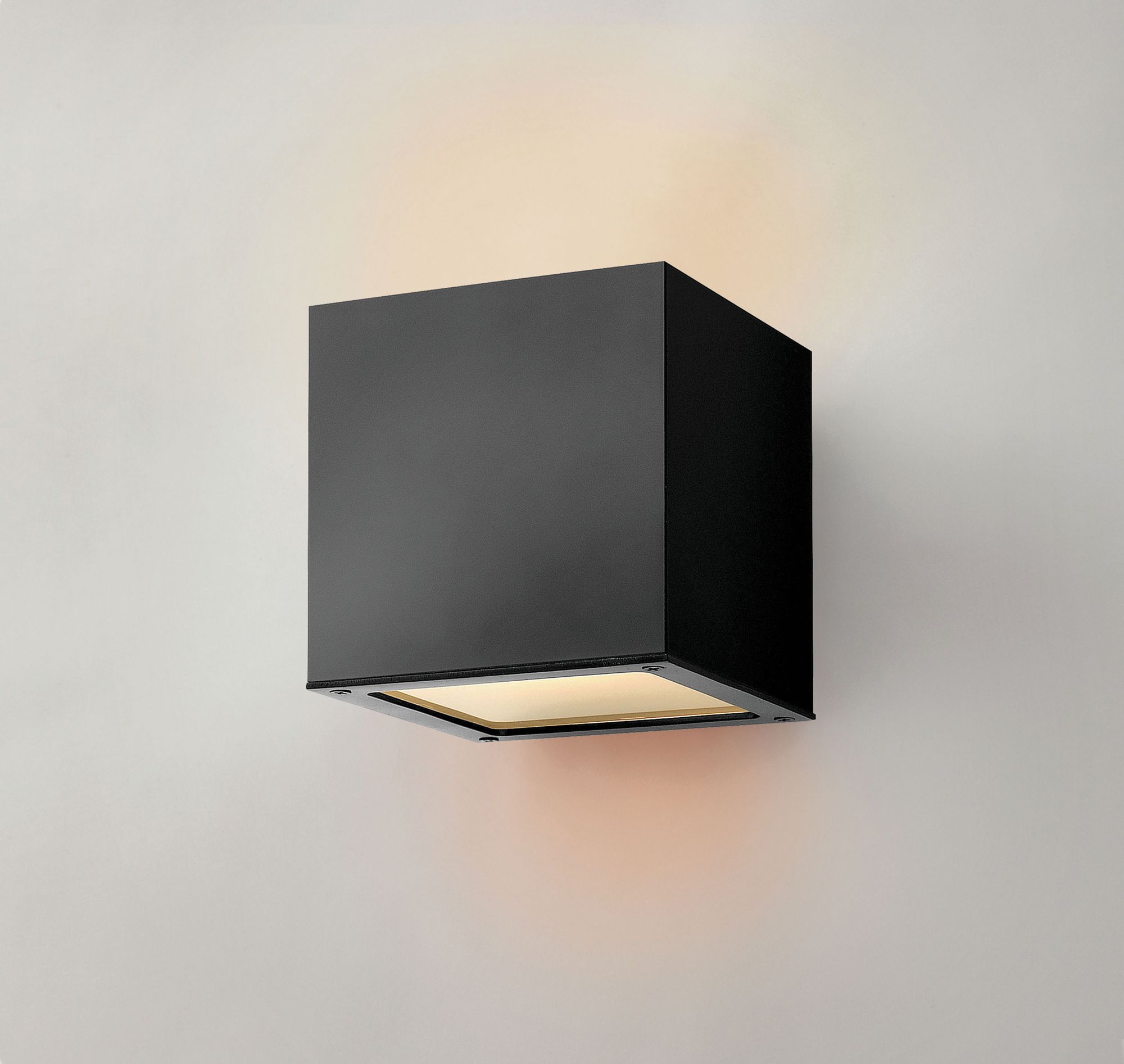 Image 4 Hinkley Kube 6" High Satin Black 2-LED Outdoor Wall Light more views