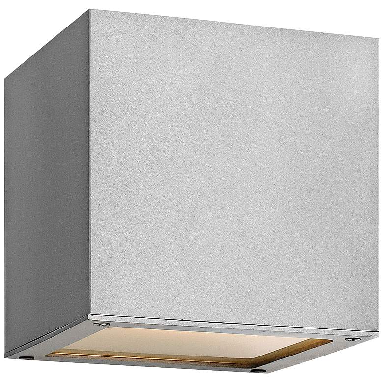 Image 1 Hinkley Kube 6" High Titanium LED Outdoor Wall Light