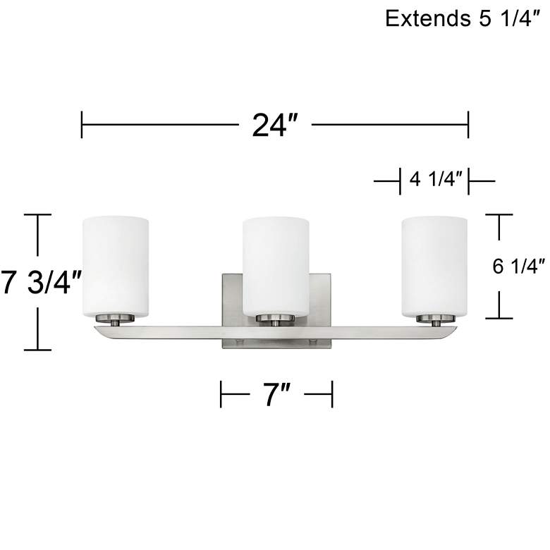 Image 3 Hinkley Kyra 24" Wide Modern Brushed Nickel 3-Light Bath Light more views