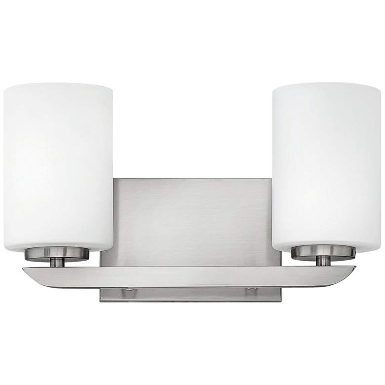 Image 2 Hinkley Kyra 7 3/4 inch High Brushed Nickel 2-Light Wall Sconce