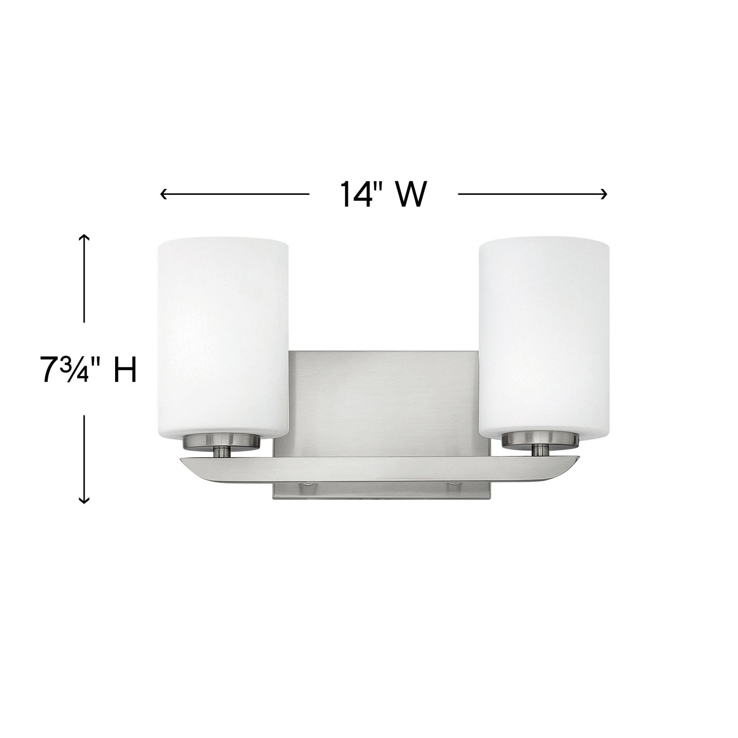 Image 5 Hinkley Kyra 7 3/4" High Brushed Nickel Modern 2-Light Wall Sconce more views