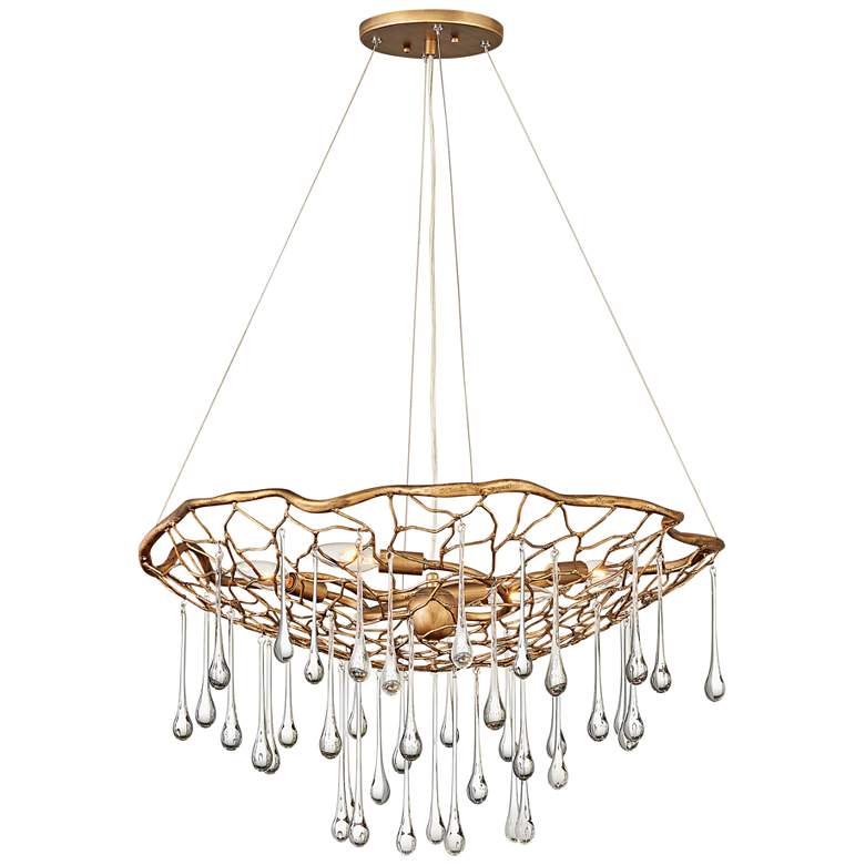 Image 2 Hinkley Laguna 26" Wide Glass and Burnished Gold Net Pendant Light