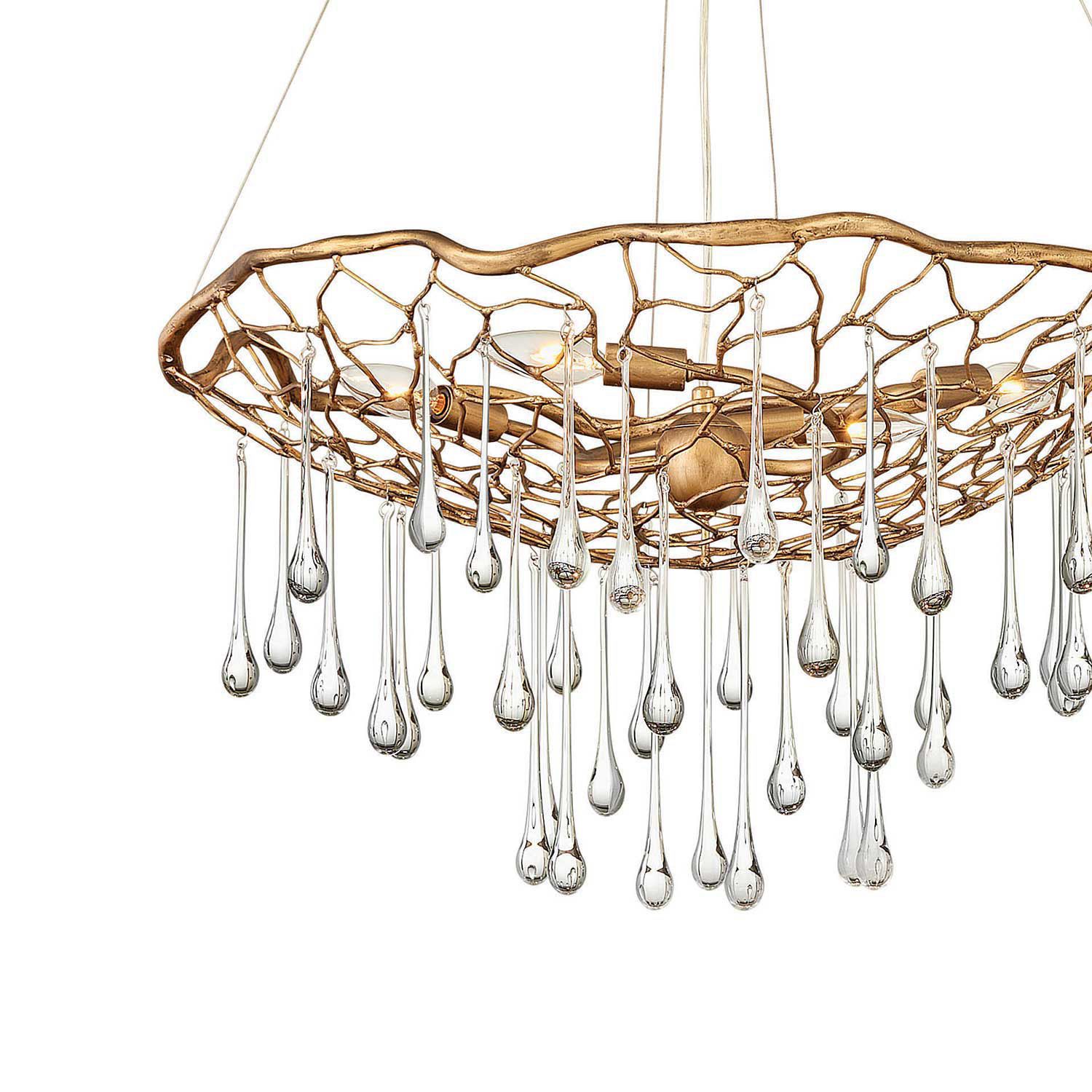Image 4 Hinkley Laguna 26" Wide Glass and Burnished Gold Net Pendant Light more views