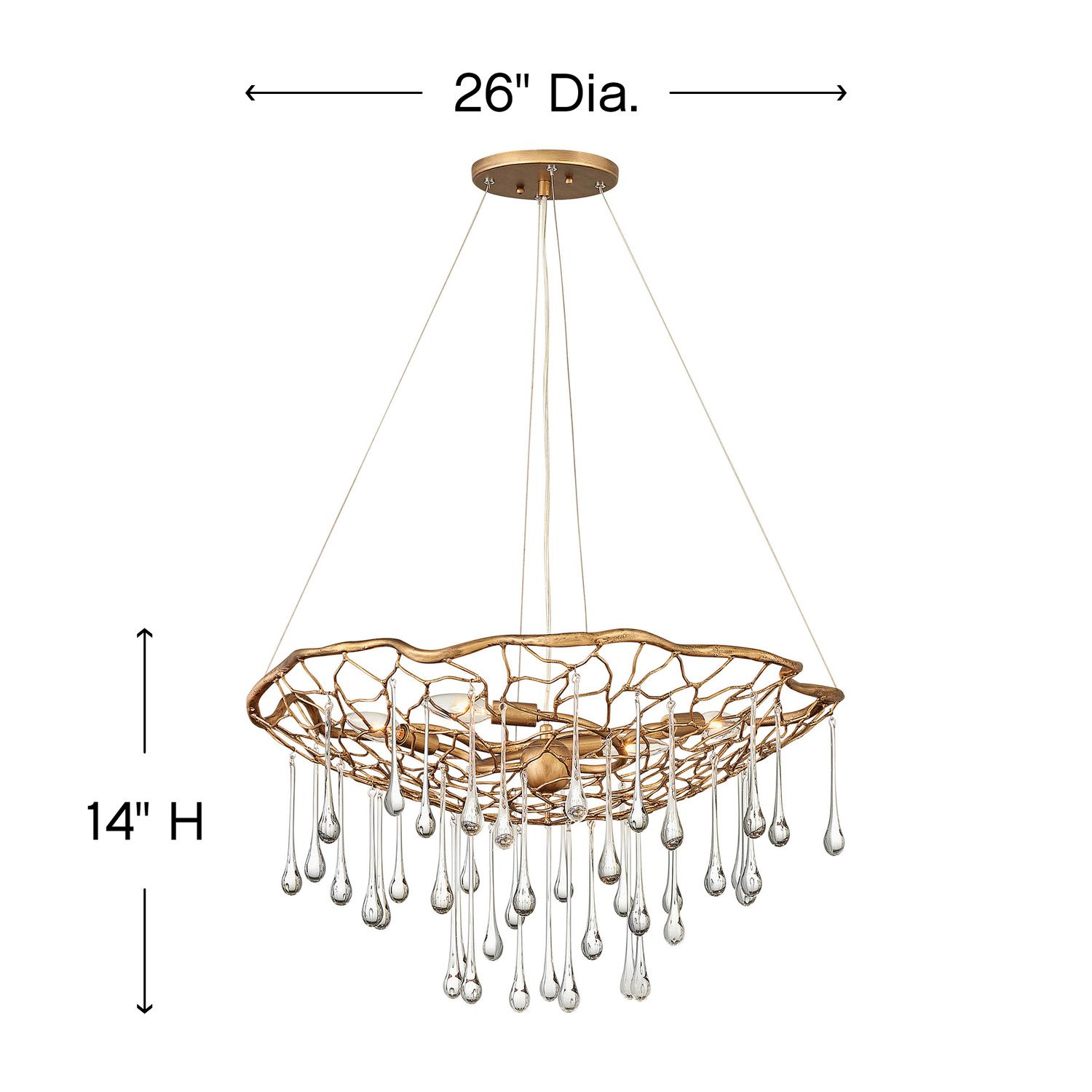 Image 5 Hinkley Laguna 26" Wide Glass and Burnished Gold Net Pendant Light more views