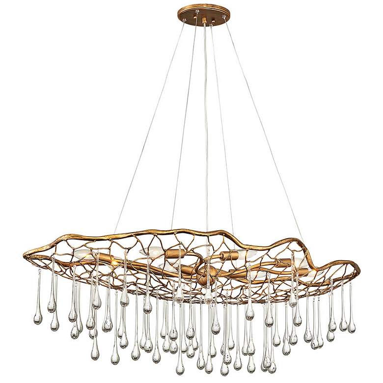 Image 1 Hinkley Laguna 42"W Brushed Gold 8-Light Linear Chandelier