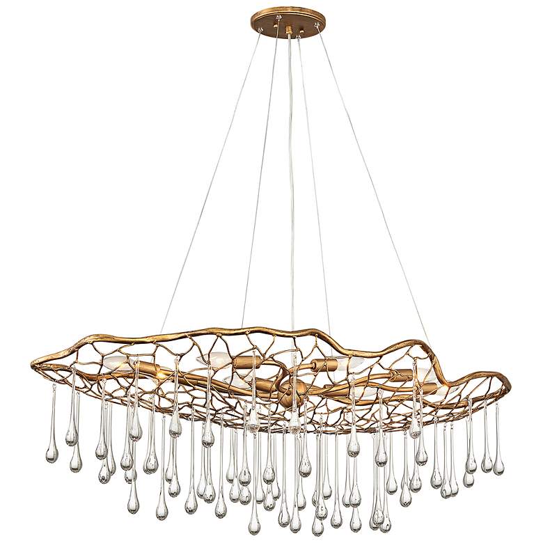 Image 2 Hinkley Laguna 42"W Brushed Gold 8-Light Linear Chandelier more views