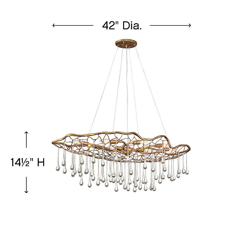 Image 4 Hinkley Laguna 42"W Brushed Gold 8-Light Linear Chandelier more views
