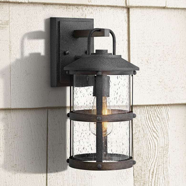 Image 1 Hinkley Lakehouse 14 1/2 inch High Aged Zinc Outdoor Wall Light
