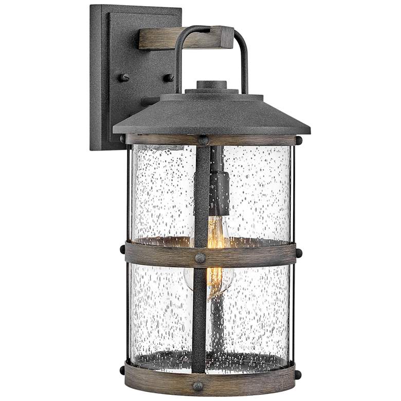 Image 2 Hinkley Lakehouse 17 1/4 inch High Aged Zinc Outdoor Wall Light