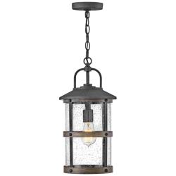 Hinkley Lakehouse 17 3/4&quot; High Aged Zinc Outdoor Lantern Hanging Light