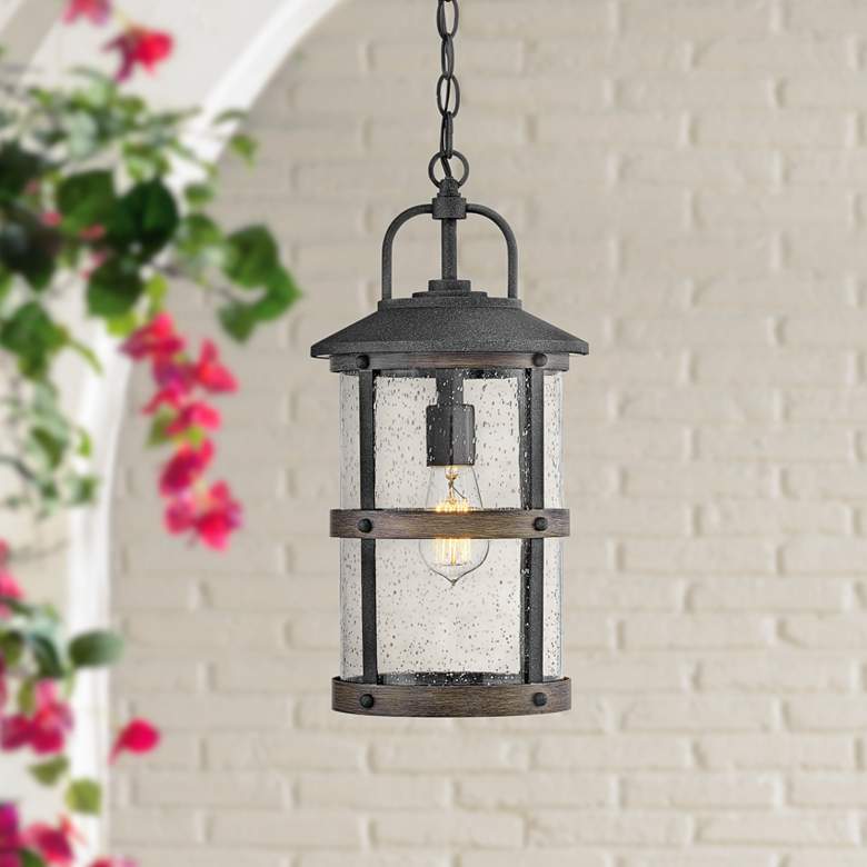 Image 1 Hinkley Lakehouse 17 3/4" High Aged Zinc Outdoor Lantern Hanging Light