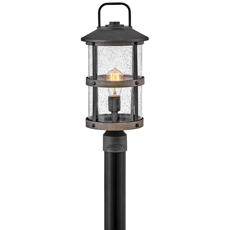 Image 2 Hinkley Lakehouse 18 3/4" High Aged Zinc Outdoor Post Light