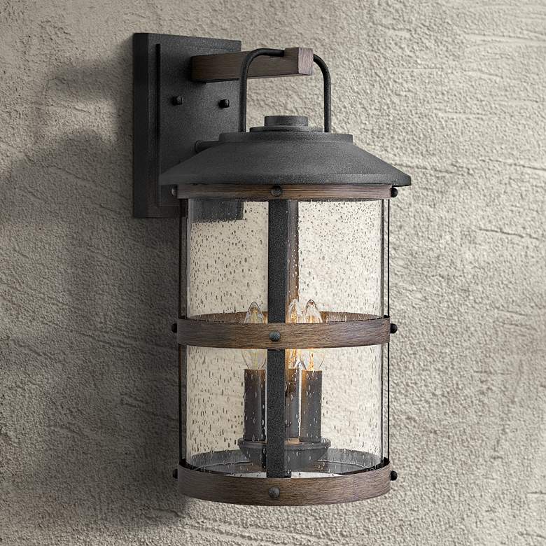 Image 1 Hinkley Lakehouse 19 3/4" High Aged Zinc Outdoor Wall Light