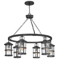 Hinkley Lakehouse 42" Wide 6-Light Black Round Ring Chandelier