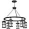 Hinkley Lakehouse 42" Wide Black 6-Lantern Outdoor Ring Chandelier