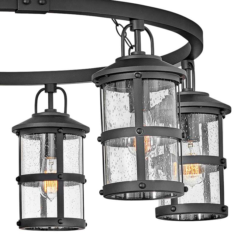 Image 3 Hinkley Lakehouse 42" Wide Black 6-Lantern Outdoor Ring Chandelier more views