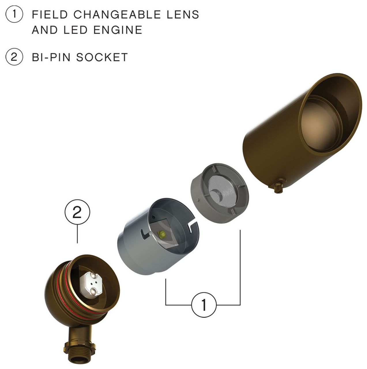 Hinkley Landscape Accent Spot Light 12v MR16 5.75" Textured Brown