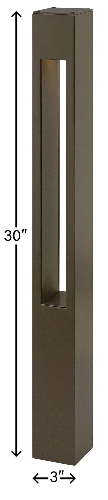 Image 7 Hinkley Landscape Atlantis 12V Large Square Bollard 30" Bronze more views