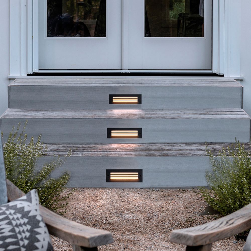 Image 4 Hinkley Landscape Dash Louvered Flush Step 120V 10" Stainless Steel Bl more views