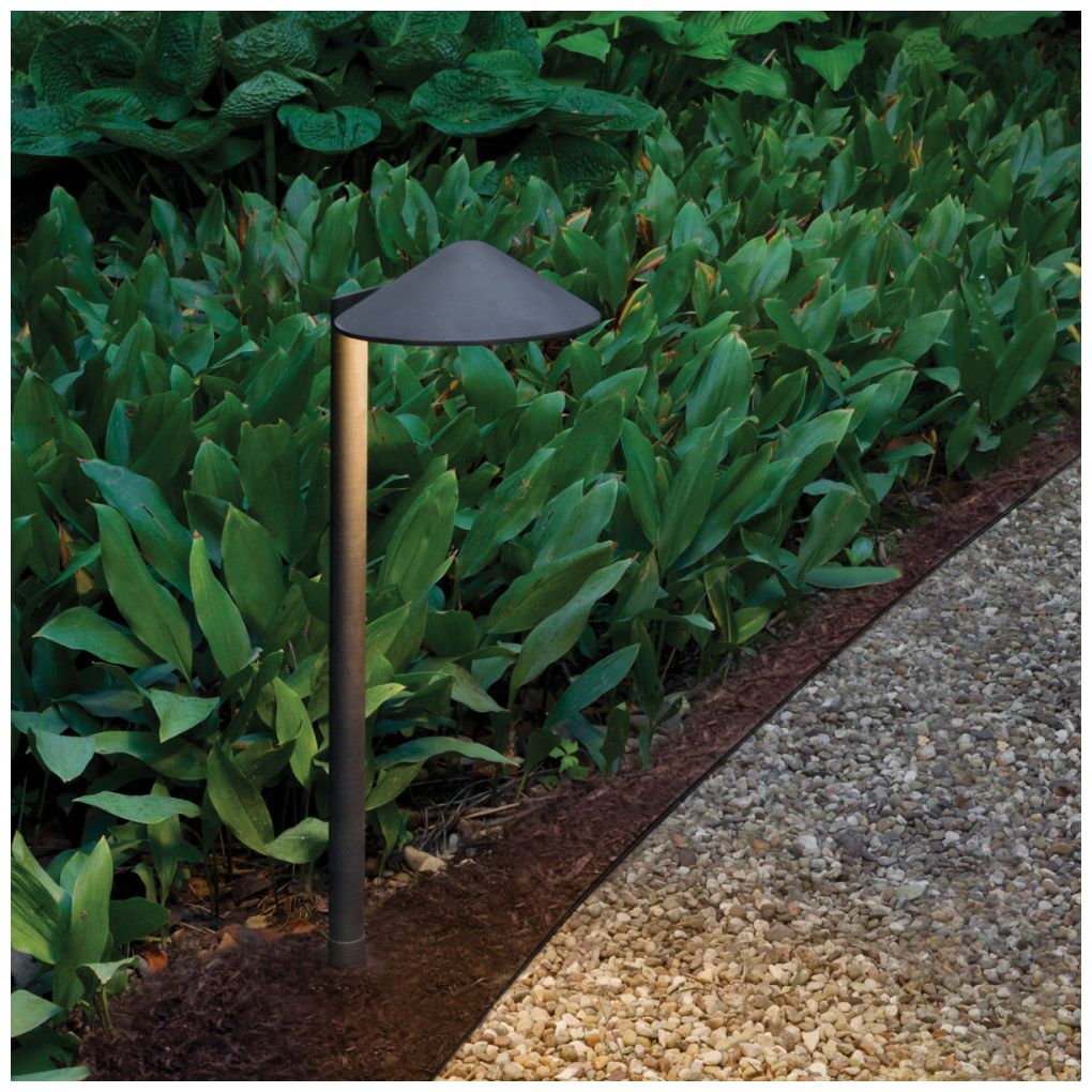 Image 3 Hinkley Landscape Hardy Island 12V Round Side Path 18.25" Brass Satin Black more views