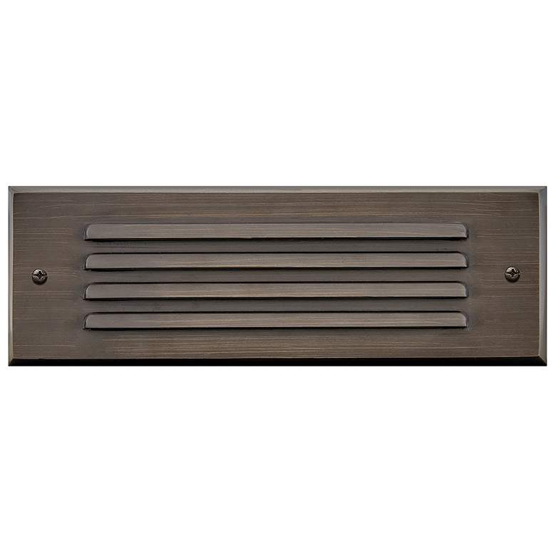 Image 1 Hinkley Landscape Louvered Brick LED Flush Step Light 12V 9" Matte Bro