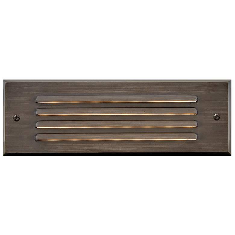 Image 2 Hinkley Landscape Louvered Brick LED Flush Step Light 12V 9" Matte Bro more views