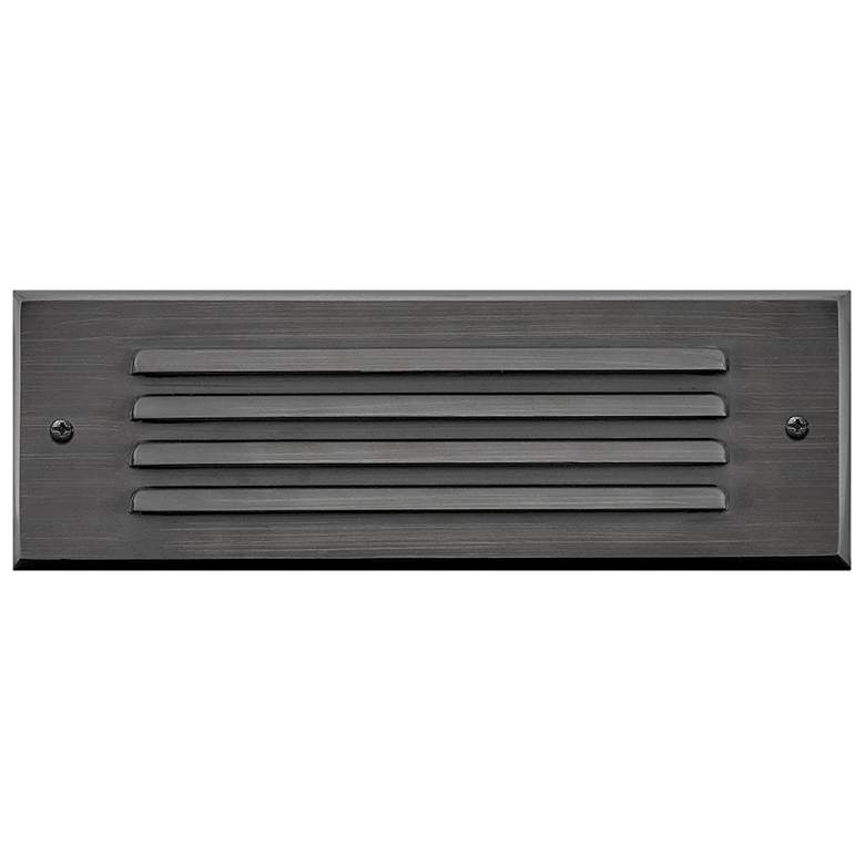 Image 2 Hinkley Landscape Louvered Brick LED Flush Step Light 12V 9" Satin Bla more views