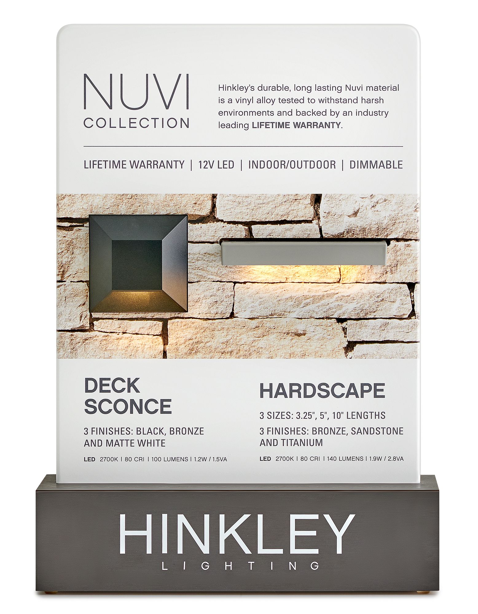 Image 6 Hinkley Landscape Nuvi 12V Large Rectangular Deck Sconce 8" Bronze more views