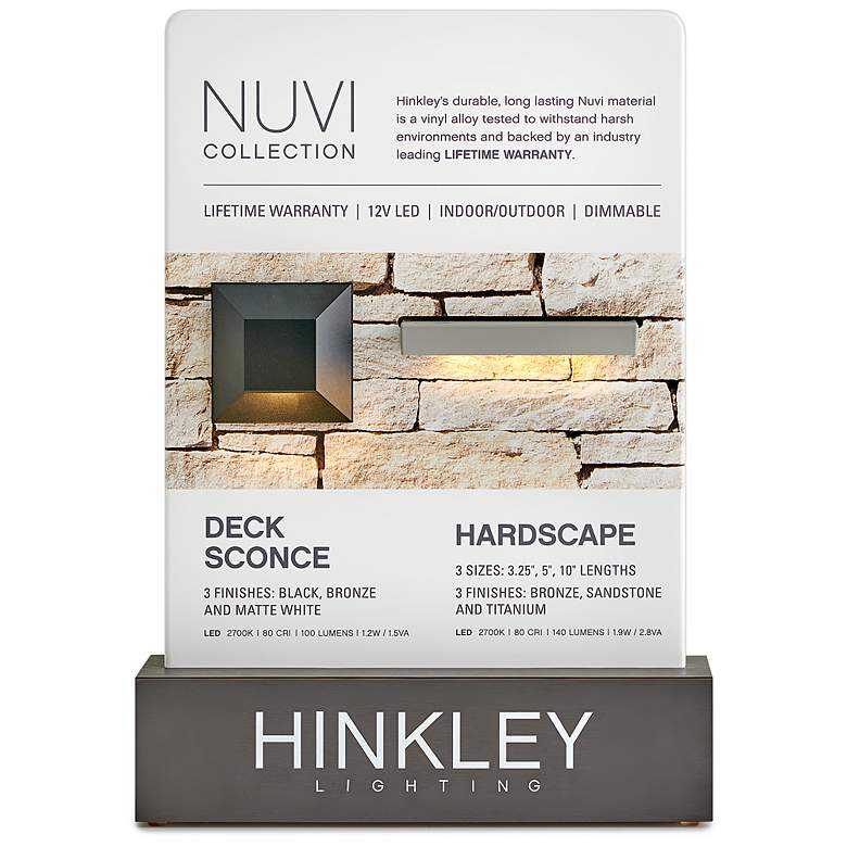 Image 6 Hinkley Landscape Nuvi 12V Large Rectangular Deck Sconce 8" Matte Whit more views
