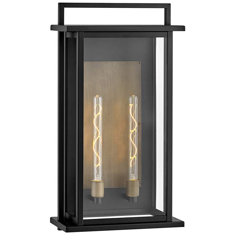 Image 1 Hinkley Langstone 28" High Black 2-Light Outdoor Wall Light