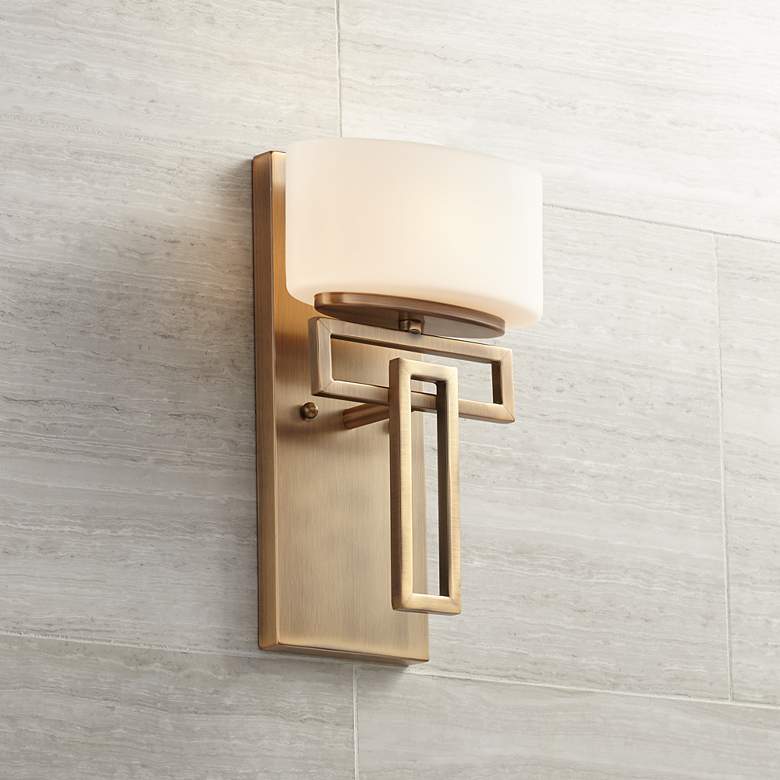 Image 1 Hinkley Lanza 12" High Modern Luxe Brushed Bronze Wall Sconce