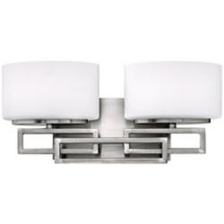 Hinkley Lanza 16 1/2&quot; Wide Nickel and Opal Glass Bathroom Wall Light
