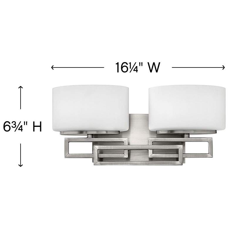 Image 4 Hinkley Lanza 16 1/2" Wide Nickel and Opal Glass Bathroom Wall Light more views