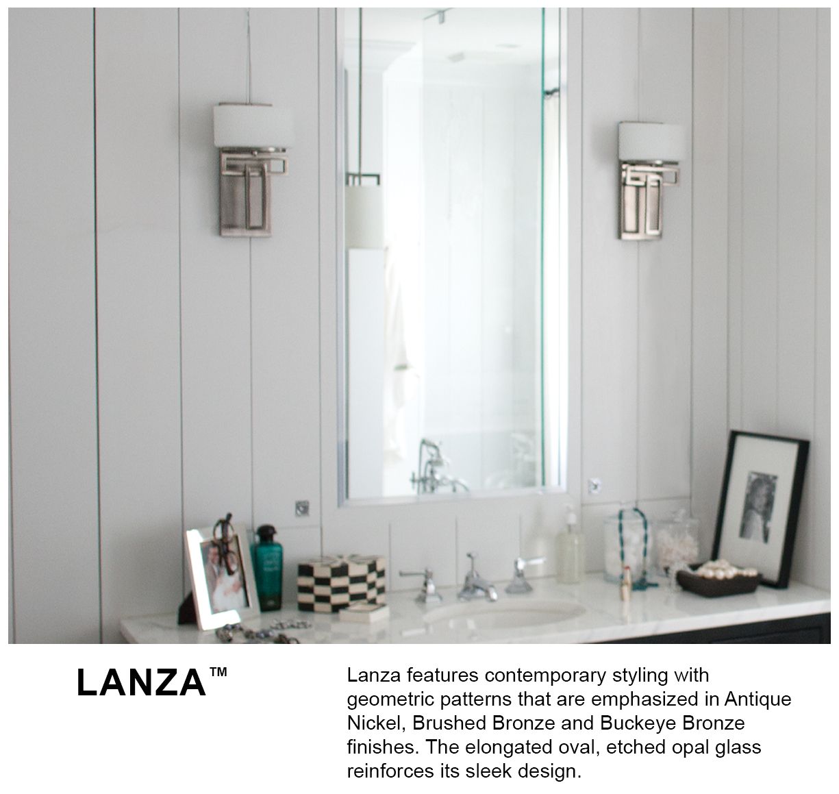 Hinkley Lanza 16 1/2" Wide Nickel and Opal Glass Bathroom Wall Light