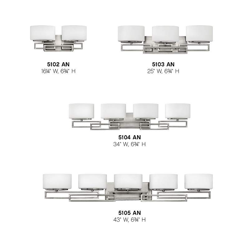 Image 6 Hinkley Lanza 43" Wide Antique Nickel 5-Light Bath Light more views
