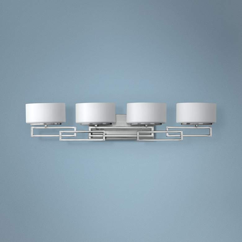 Image 1 Hinkley Lanza Nickel 34 inch Wide Bathroom Wall Light