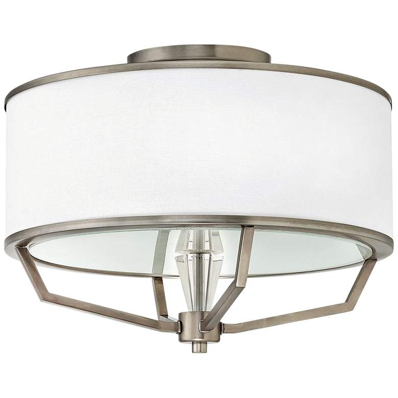 Image 1 Hinkley Larchmere 18 inch Wide English Nickel Ceiling Light