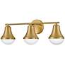 5_Hinkley Lark Haddie 24" Wide 3-Light Lacquered Brass Bath Fixture more views
