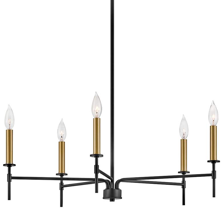 Image 3 Hinkley Lark-Hux 28" Wide Modern Black and Lacquered Brass Chandelier